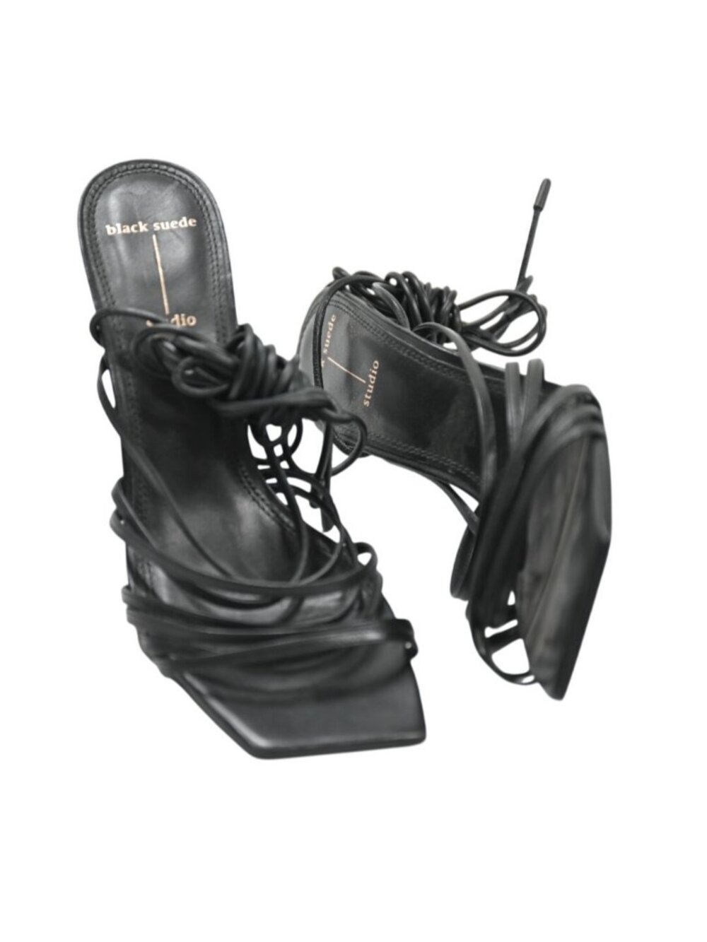 Black Suede Studio Ankle Strap Sandals in Black